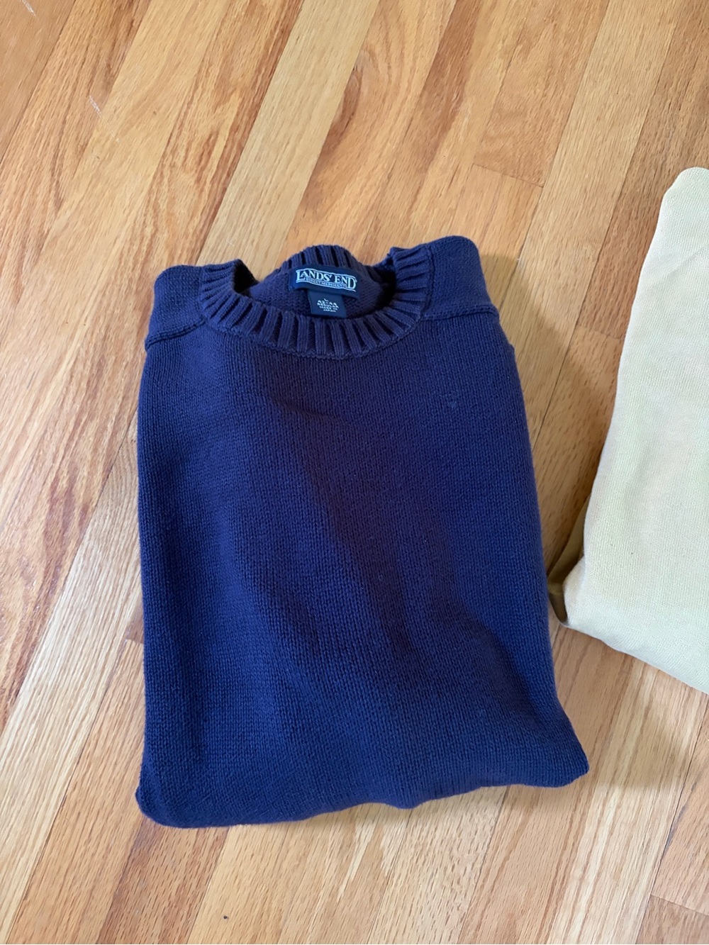 Lands' End Men's Navy Crewneck Sweater, J Crew Orange and Gold - Large - Picture 2 of 16